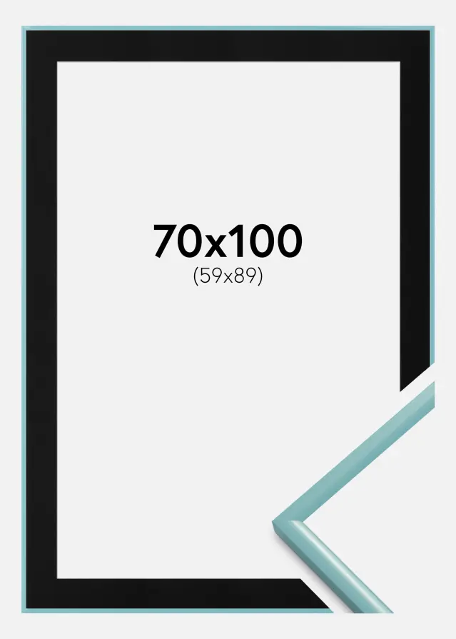 Ram med passepartou Frame New Lifestyle Turquoise 70x100 cm - Picture Mount Black 60x90 cm