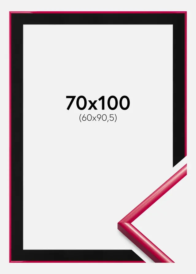 Ram med passepartou Frame New Lifestyle Rose 70x100 cm - Picture Mount Black 61x91.5 cm