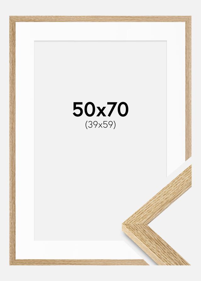 Ram med passepartou Frame Selection Oak 50x70 cm - Picture Mount White 40x60 cm