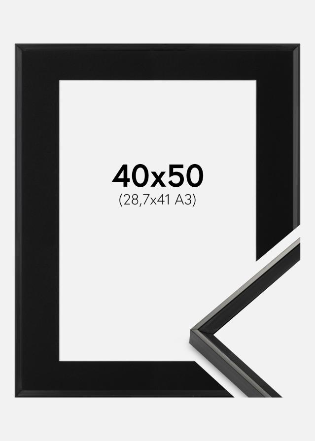 Ram med passepartou Frame Desire Black 40x50 cm - Picture Mount Black 29.7x42 cm (A3)
