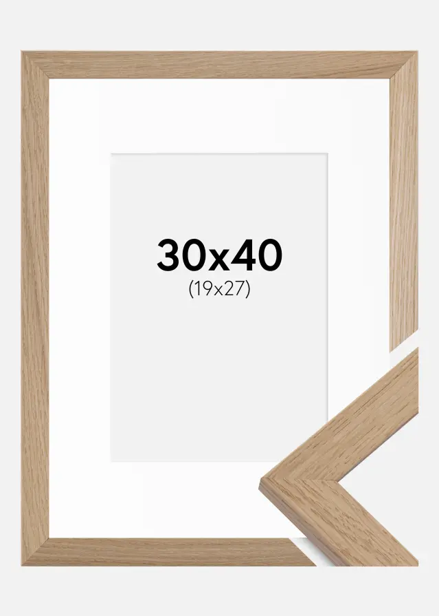 Ram med passepartou Frame Trendline Oak 30x40 cm - Picture Mount White 20x28 cm