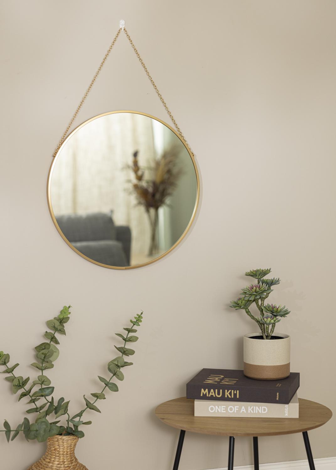 Product Image for Round Mirror Modern Deep Gold 51 cm Ø