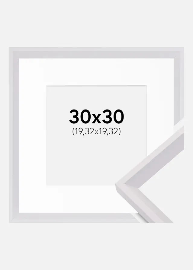 Ram med passepartou Frame Globe White 30x30 cm - Picture Mount White 8x8 inches