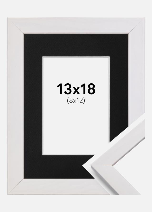 Ram med passepartou Frame Stilren White 13x18 cm - Picture Mount Black 9x13 cm
