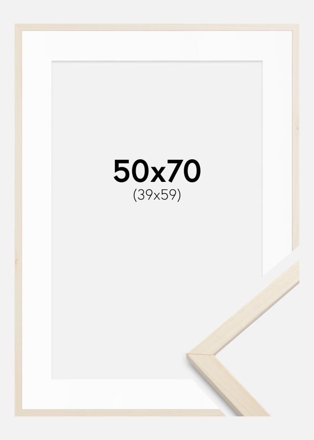 Ram med passepartou Frame Edsbyn Maple 50x70 cm - Picture Mount White 40x60 cm