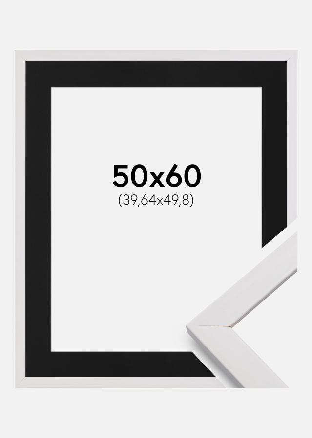 Ram med passepartou Frame Stilren White 50x60 cm - Picture Mount Black 16x20 inches