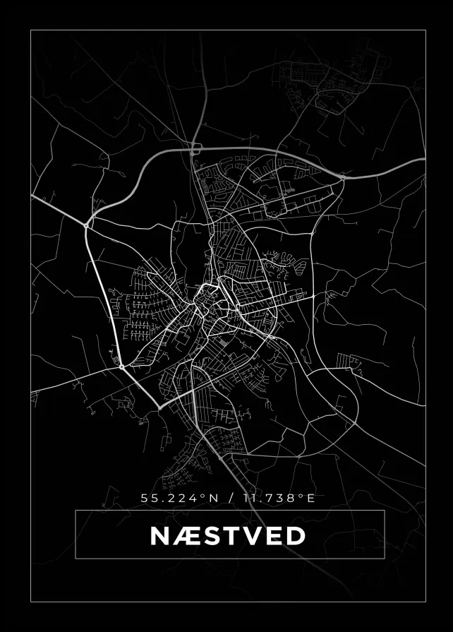 Bildverkstad Map - Næstved - Black Poster