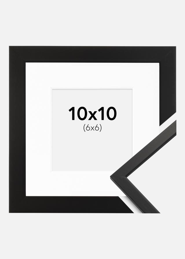 Ram med passepartou Frame Edsbyn Acrylic Glass Black 10x10 cm - Picture Mount White 7x7 cm