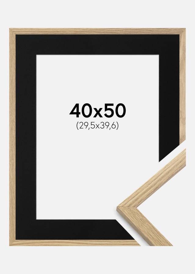 Ram med passepartou Frame Trendy Oak 40x50 cm - Picture Mount Black 12x16 inches