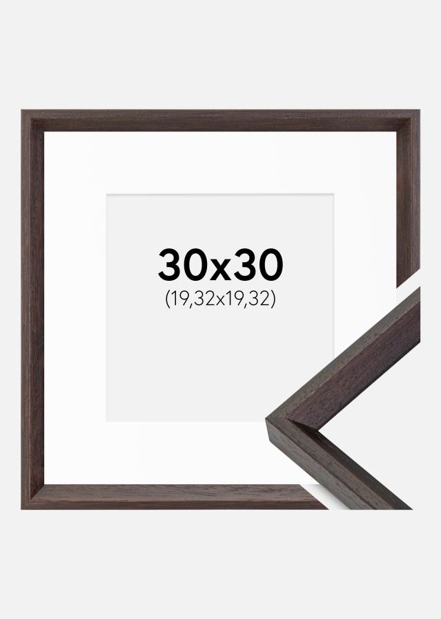 Ram med passepartou Frame Globe Espresso 30x30 cm - Picture Mount White 8x8 inches