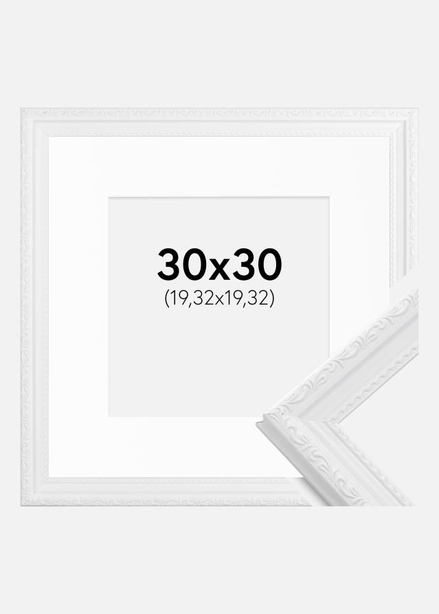 Ram med passepartou Frame Abisko White 30x30 cm - Picture Mount White 8x8 inches