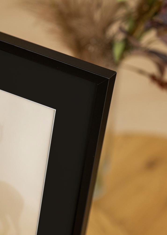 Ram med passepartou Frame E-Line Black 30x40 cm - Picture Mount Black 8x12 inches