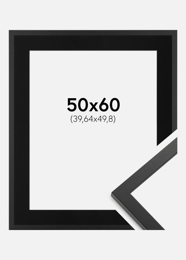 Ram med passepartou Frame Trendy Black 50x60 cm - Picture Mount Black 16x20 inches