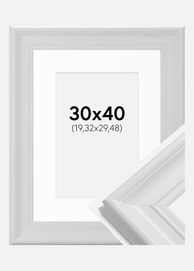 Ram med passepartou Frame Mora Premium White 30x40 cm - Picture Mount White 8x12 inches