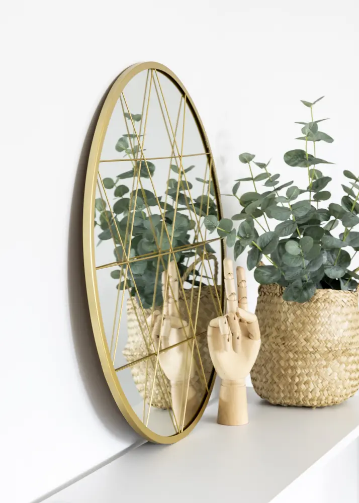 KAILA KAILA Round Mirror Triangles - Gold 55 cm Ø