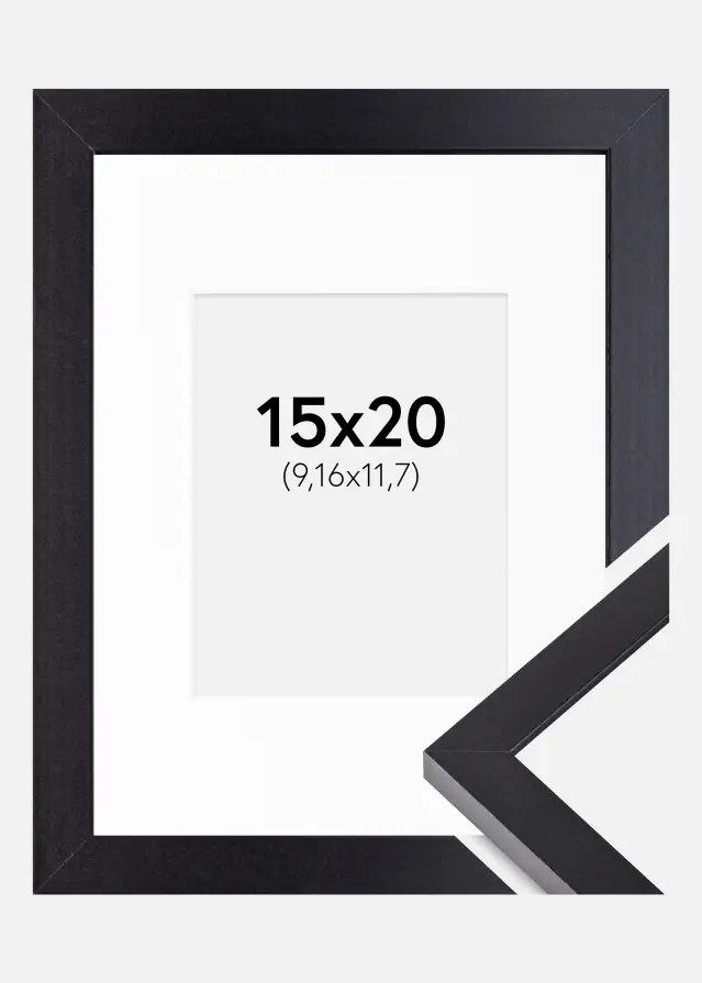 Ram med passepartou Frame Selection Black 15x20 cm - Picture Mount White 4x5 inches