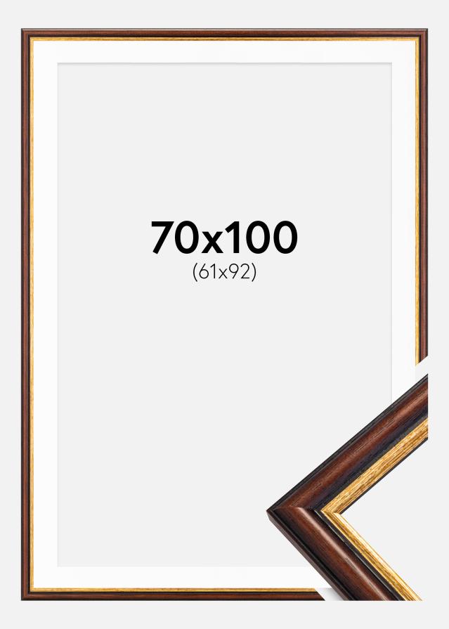 Ram med passepartou Frame Siljan Brown 70x100 cm - Picture Mount White 62x93 cm