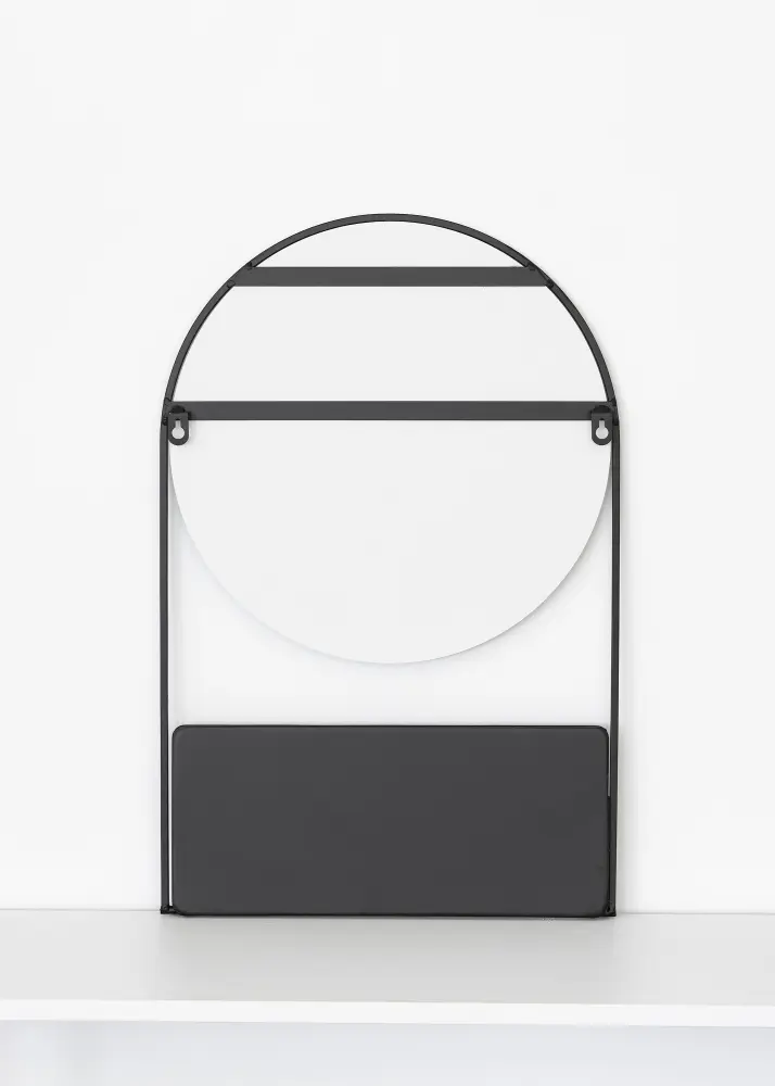 KAILA KAILA Round Mirror with shelf - Black 35x55 cm