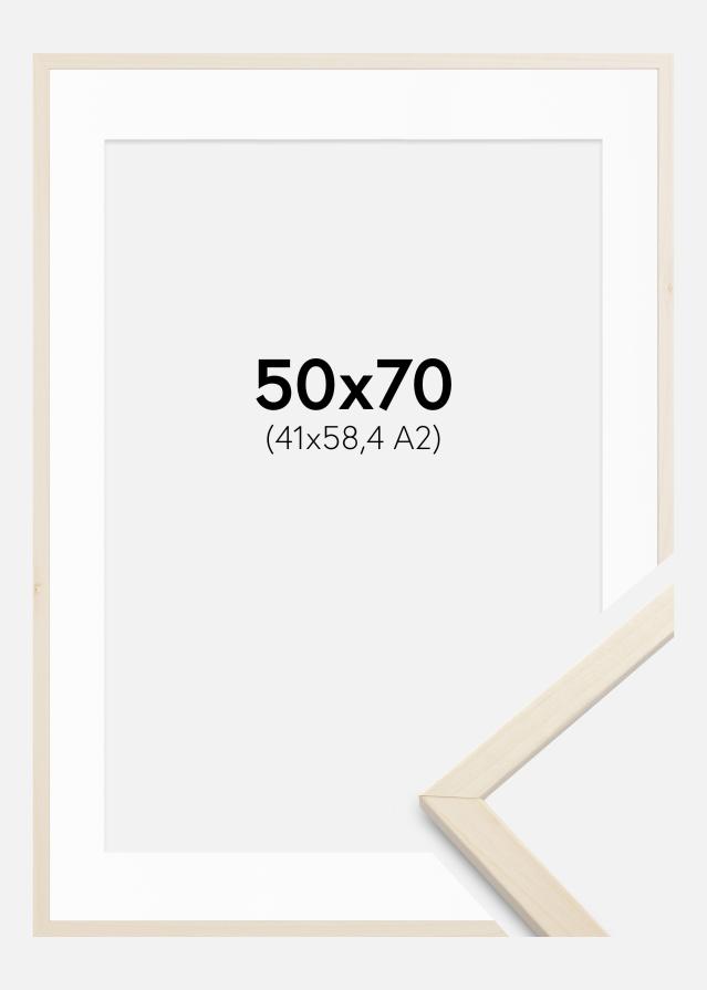 Ram med passepartou Frame Edsbyn Maple 50x70 cm - Picture Mount White 42x59.4 cm (A2)