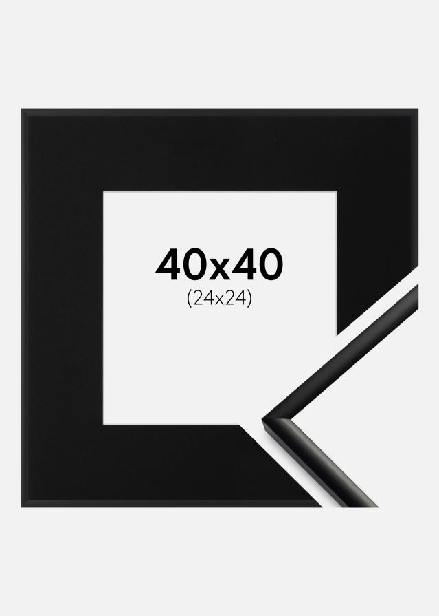 Ram med passepartou Frame New Lifestyle Matt Black 40x40 cm - Picture Mount Black 25x25 cm
