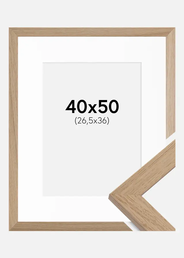 Ram med passepartou Frame Trendline Oak 40x50 cm - Picture Mount White 27.5x37 cm