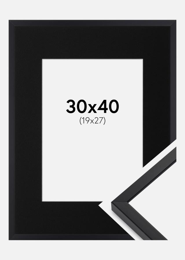Ram med passepartou Frame E-Line Black 30x40 cm - Picture Mount Black 20x28 cm