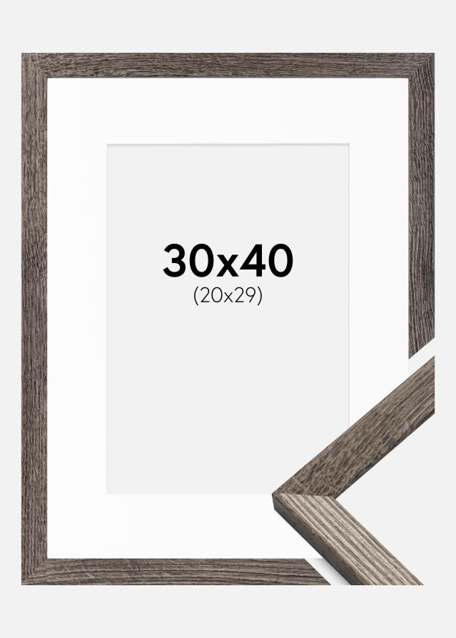 Ram med passepartou Frame Fiorito Walnut 30x40 cm - Picture Mount White 21x30 cm