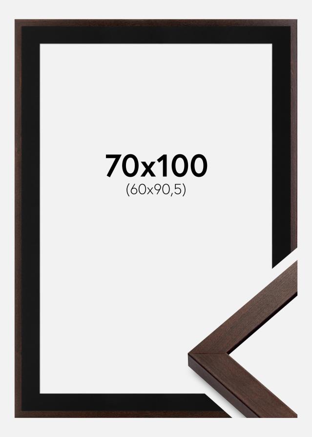 Ram med passepartou Frame Selection Walnut 70x100 cm - Picture Mount Black 61x91.5 cm