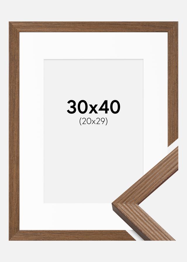 Ram med passepartou Frame Fiorito Dark Oak 30x40 cm - Picture Mount White 21x30 cm
