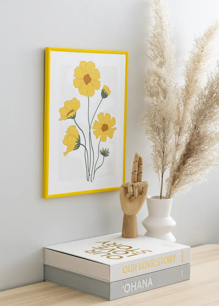 Ram med passepartou Frame New Lifestyle Yellow 50x70 cm - Picture Mount Black 42x59.4 cm