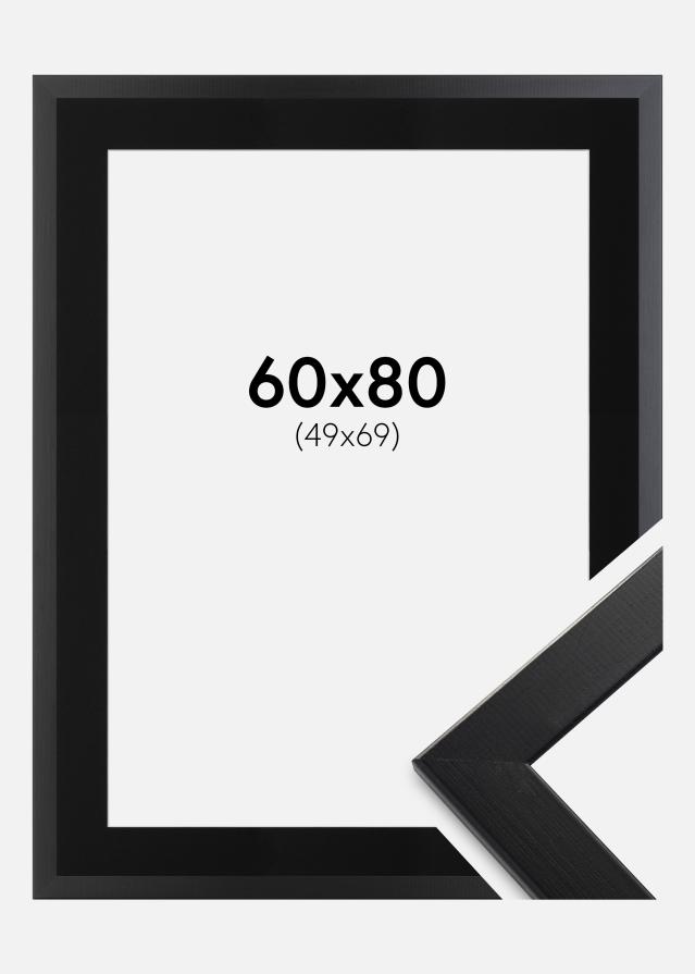 Ram med passepartou Frame Trendline Black 60x80 cm - Picture Mount Black 50x70 cm