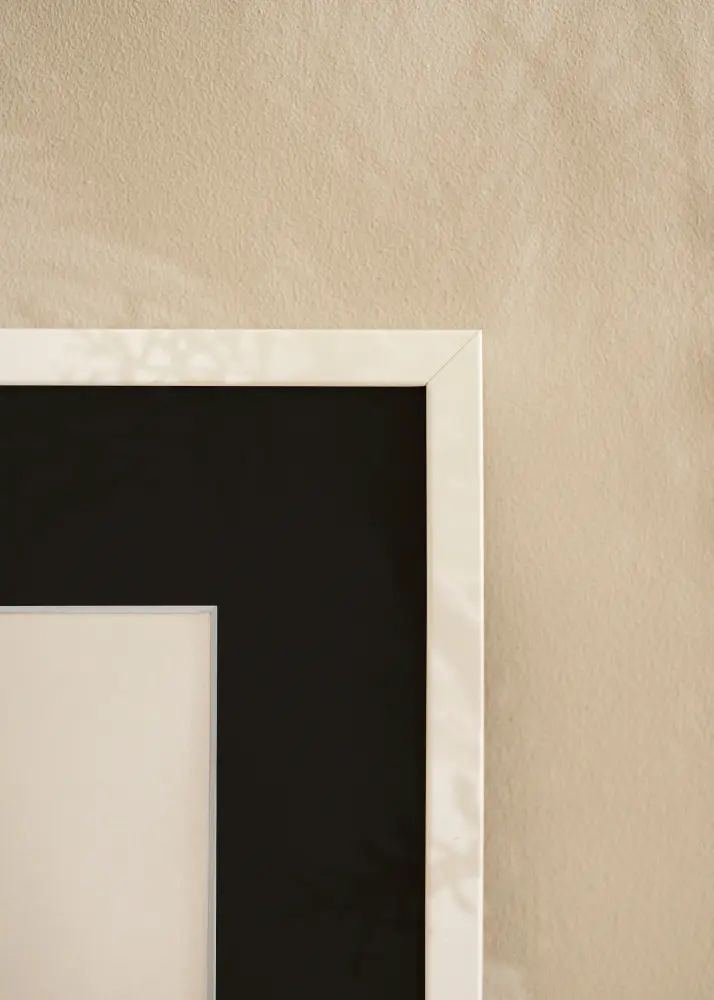 Ram med passepartou Frame E-Line White 30x40 cm - Picture Mount Black 21x29.7 cm (A4)
