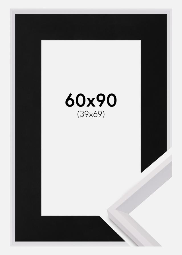 Ram med passepartou Frame Globe White 60x90 cm - Picture Mount Black 40x70 cm