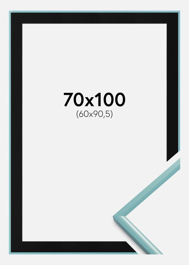 Ram med passepartou Frame New Lifestyle Turquoise 70x100 cm - Picture Mount Black 61x91.5 cm