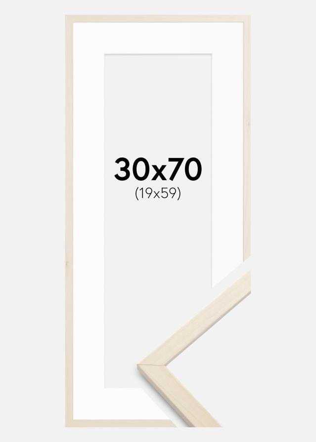 Ram med passepartou Frame Edsbyn Maple 30x70 cm - Picture Mount White 20x60 cm