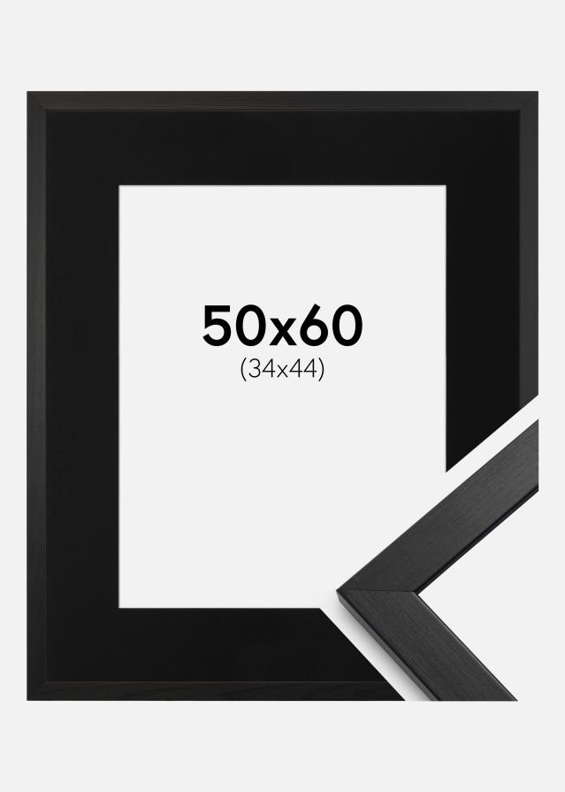 Ram med passepartou Frame Stilren Black 50x60 cm - Picture Mount Black 35x45 cm