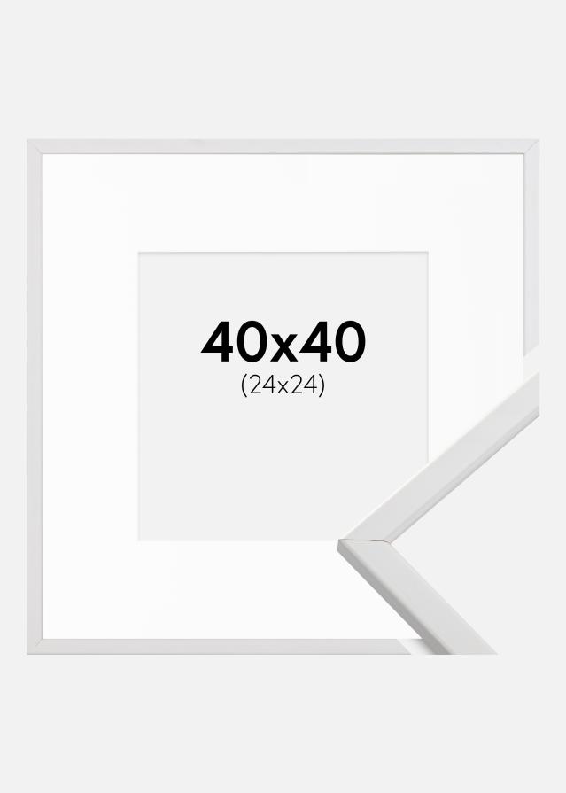 Ram med passepartou Frame Galant White 40x40 cm - Picture Mount White 25x25 cm