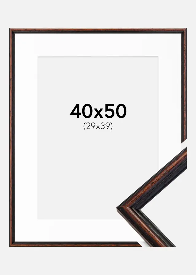 Ram med passepartou Frame Horndal Walnut 40x50 cm - Picture Mount White 30x40 cm