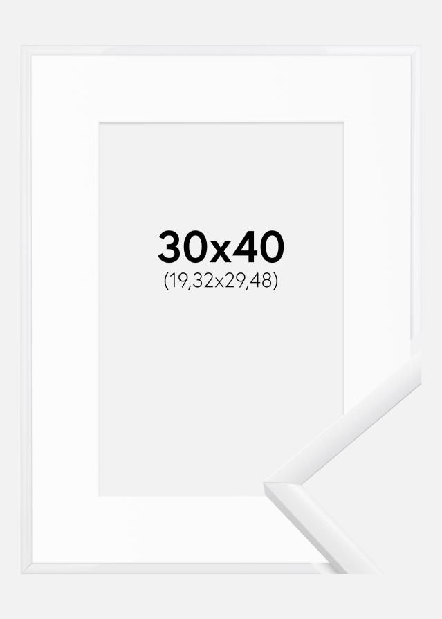 Ram med passepartou Frame New Lifestyle White 30x40 cm - Picture Mount White 8x12 inches