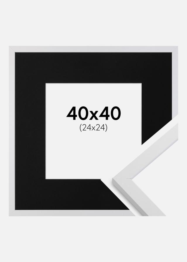 Ram med passepartou Frame Trendy White 40x40 cm - Picture Mount Black 25x25 cm