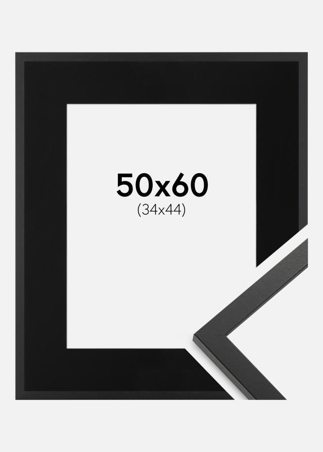 Ram med passepartou Frame Trendy Black 50x60 cm - Picture Mount Black 35x45 cm