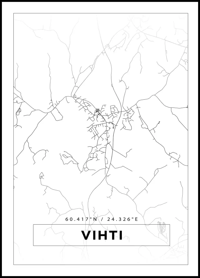 Bildverkstad Map - Vihti - White Poster