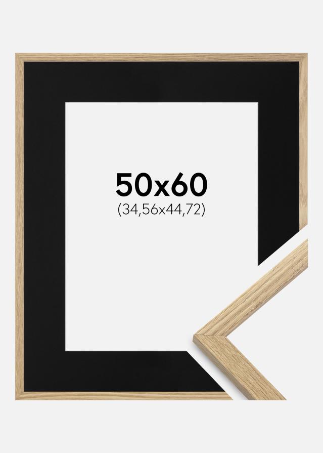 Ram med passepartou Frame Trendy Oak 50x60 cm - Picture Mount Black 14x18 inches