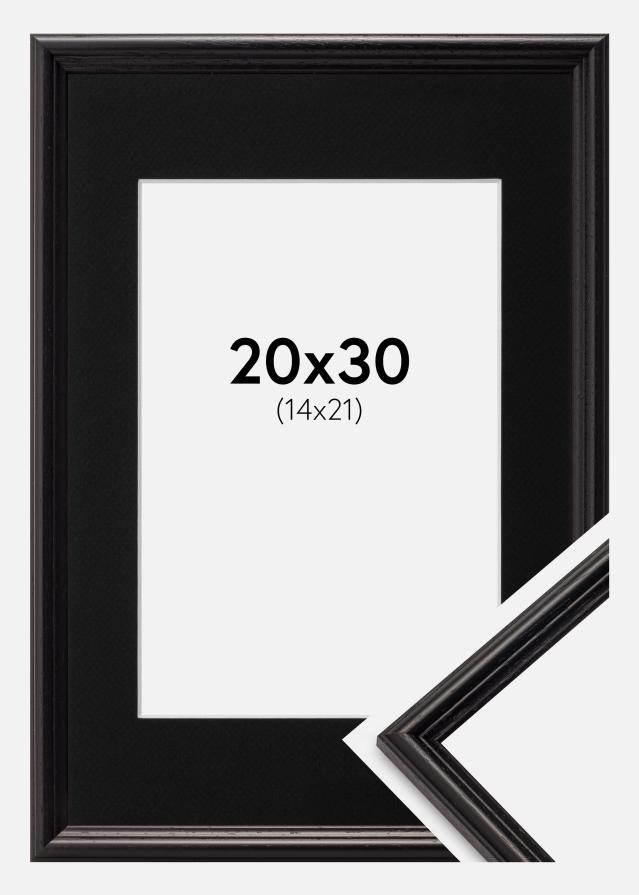 Ram med passepartou Frame Horndal Black 20x30 cm - Picture Mount Black 15x22 cm