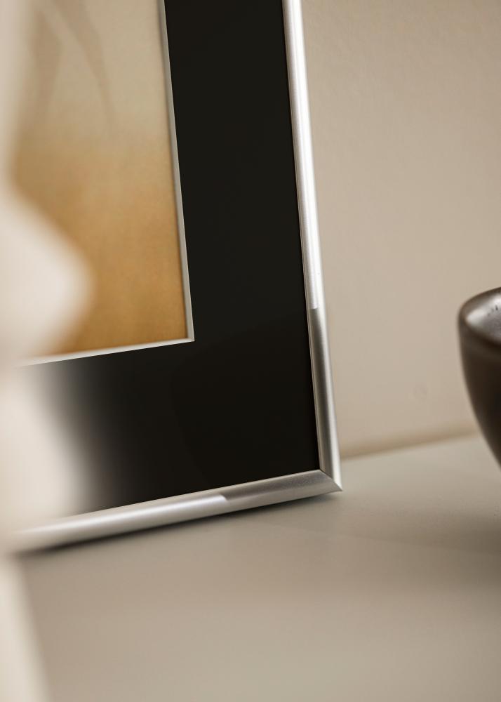 Ram med passepartou Frame Victoria Silver 30x40 cm - Picture Mount Black 20x28 cm