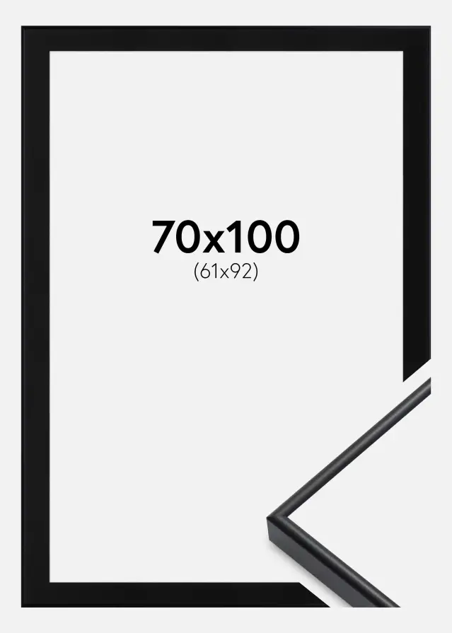 Ram med passepartou Frame Visby White 70x100 cm - Picture Mount Black 62x93 cm