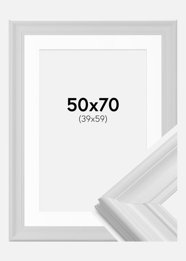 Ram med passepartou Frame Mora Premium White 50x70 cm - Picture Mount White 40x60 cm