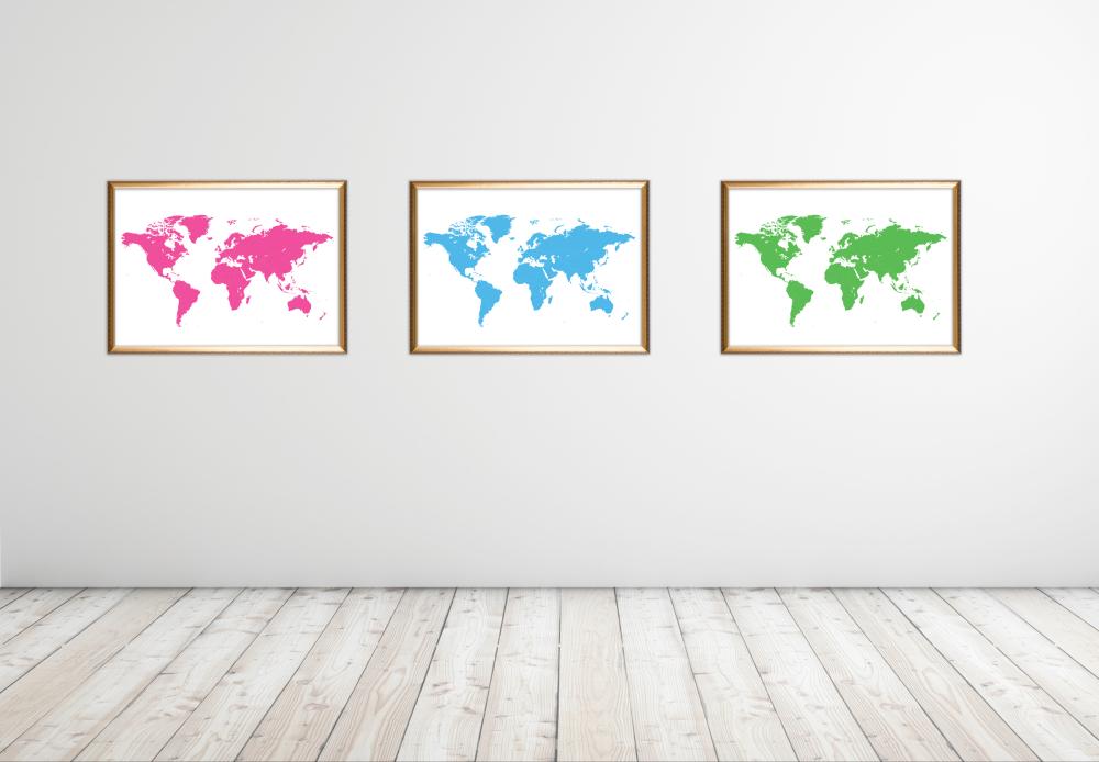 Bildverkstad World map Blue Poster