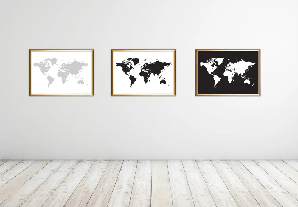 Bildverkstad World map - Black Poster