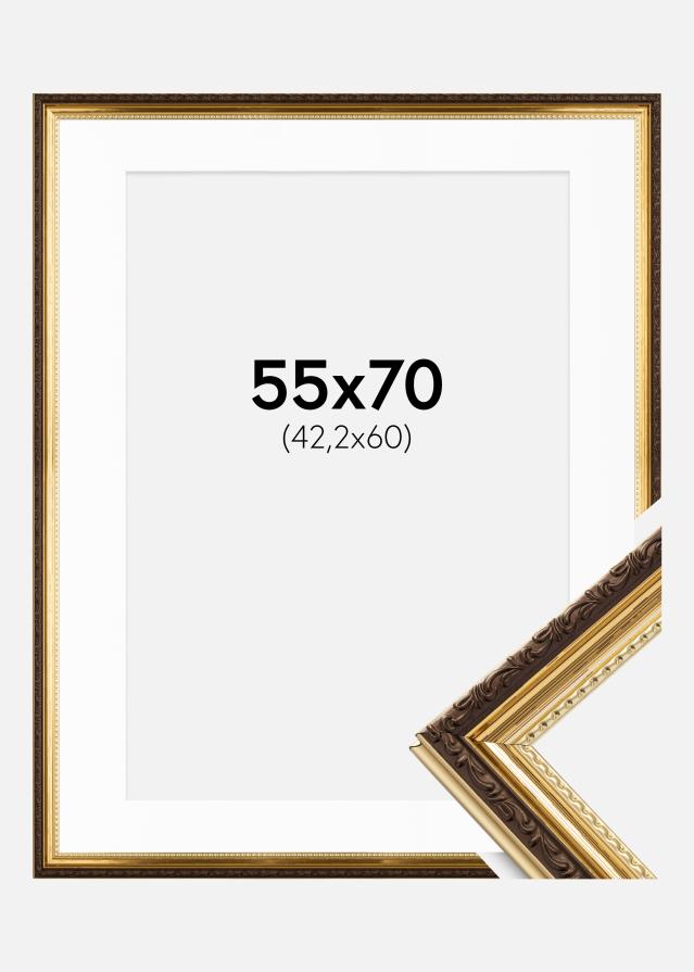 Ram med passepartou Frame Abisko Gold 55x70 cm - Picture Mount White 43.2x61 cm (A2+)